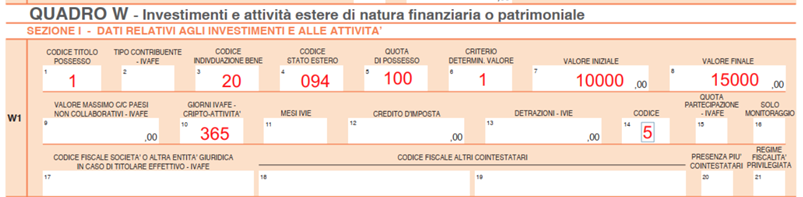 Modello 730/2025 - Quadro W